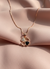 925 Sterling Silver Rose Gold Lucky Clover Heart Necklace (Black Onyx)