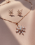 925 Sterling Silver Rose Gold Sunburst Pendant Set (Designer Chain)