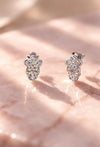 Silver Blossom Crystal Drop Studs