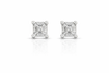 Majestic Rhodium-Plated Geometric Square Diamond Stud Earrings