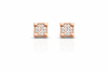 Rose Gold Glitz Square Earrings