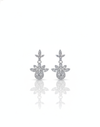 925 Sterling Silver Royal Floral Drop Earrings