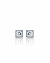 925 Sterling Silver Princess Cut Halo Stud Earrings