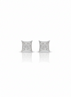 925 Sterling Silver Micro-Pave Square Kite Stud Earrings – Iced Out Diamond Simulant Studs