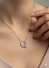 925 Sterling Silver Circle Leaf Pendant Necklace (Box Chain)