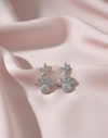 925 Sterling Silver Royal Floral Drop Earrings