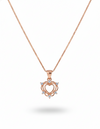 925 Sterling Silver Rose Gold Vintage Open Heart Necklace (Box Chain)