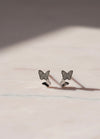 925 Sterling Silver Enchanted Twin Butterfly Stud Earrings