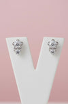 Silver Blossom Crystal Drop Studs