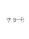 Heart-Shaped Diamond Stud Earrings