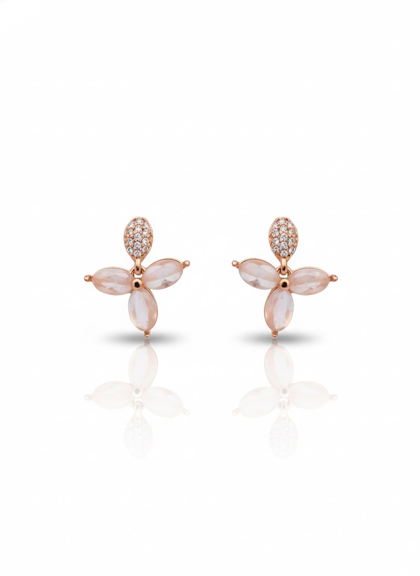 Blushing Flora Crystal Earrings