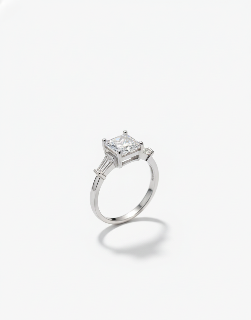 Romantic  Eternal Sparkle Solitaire Ring in Pure 925 Silver