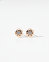 925 Sterling Silver Rose Gold Hexagon Flower Stud Earrings