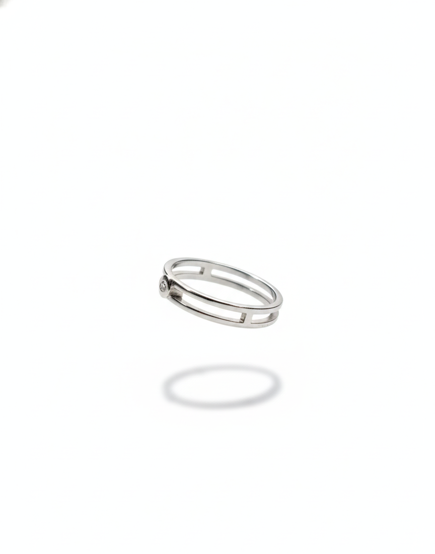 Celestia Dual Line 925 Silver Ring