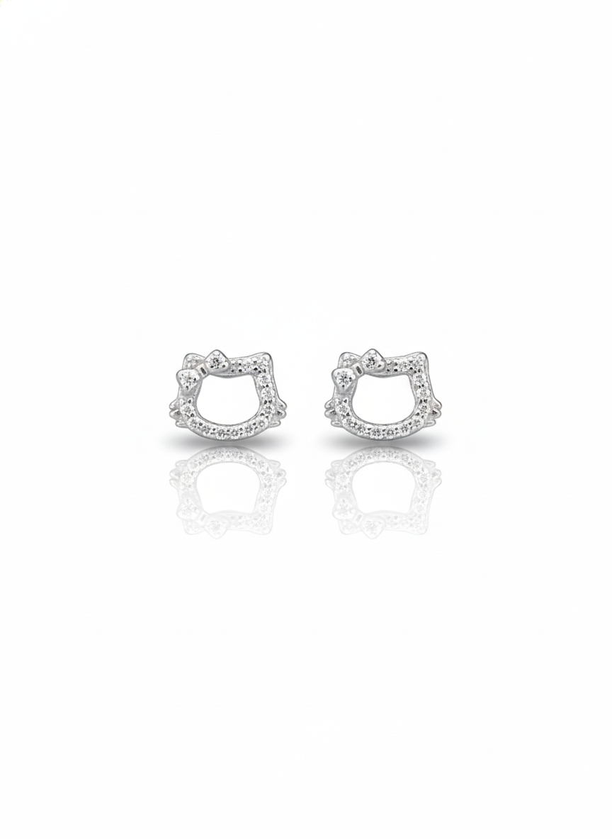 Cute Hello Kitty Silver Studs | 925 Sterling Silver