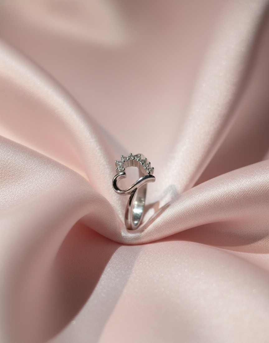 Arna's Silver – Enchanted Heart Tiara Ring in 925 Sterling Silver