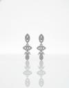 925 Sterling Silver Vintage Marquise Drop Earrings (Baguette Cut)