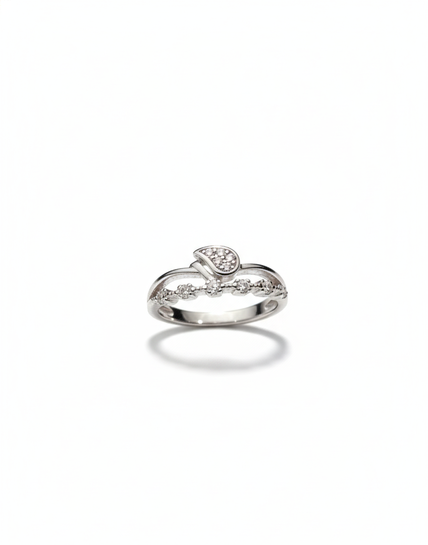 Arna's Silver 925 Sterling Silver Sparkling Wave Cross Ring