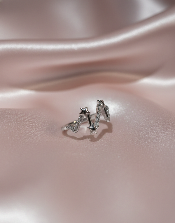 Arna's Silver – Celestial Star Trail Ring in 925 Sterling Silver