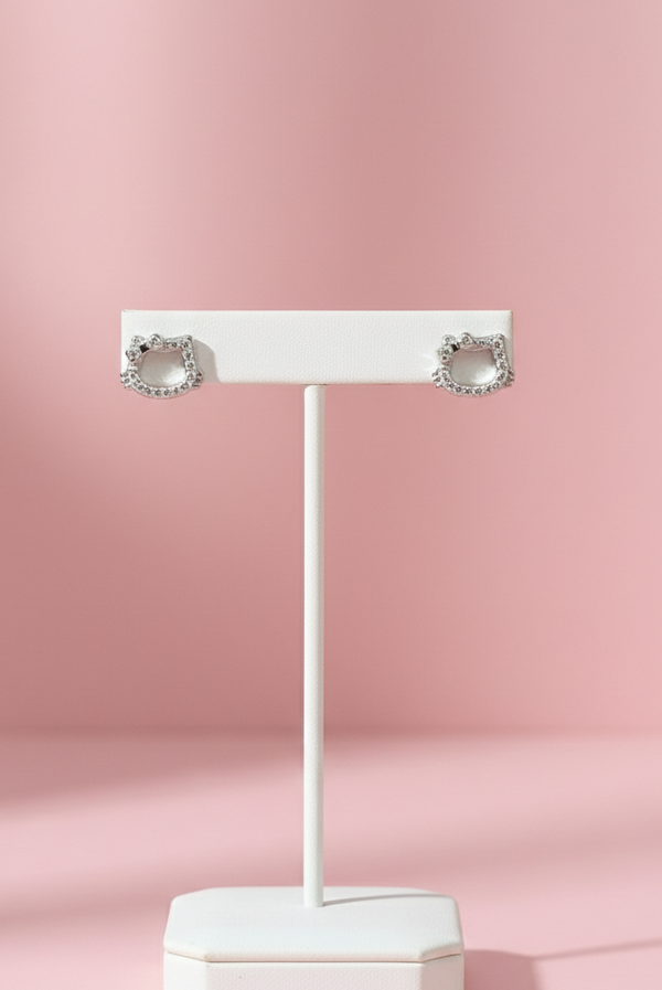 Cute Hello Kitty Silver Studs | 925 Sterling Silver