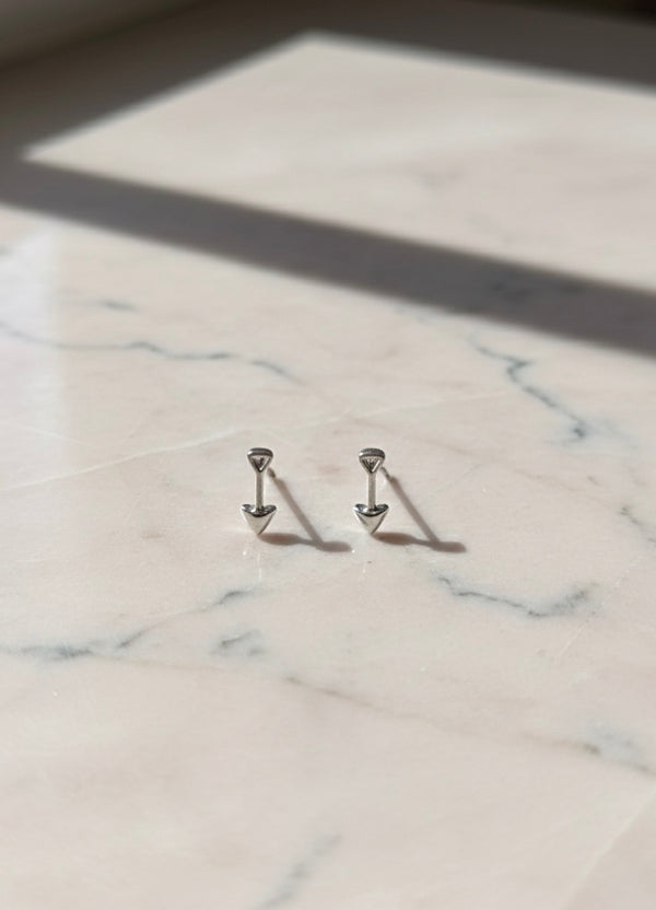 925 Sterling Silver Minimalist Arrow Stud Earrings