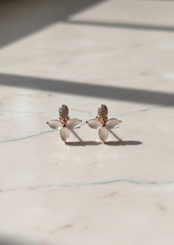 Blushing Flora Crystal Earrings