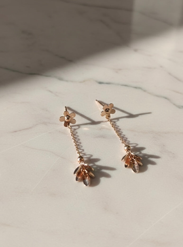 Ethereal Floral Tassel Studs in 925 Silver