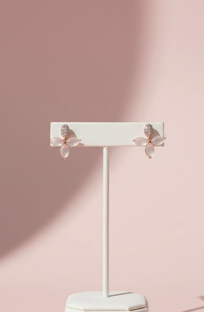 Blushing Flora Crystal Earrings