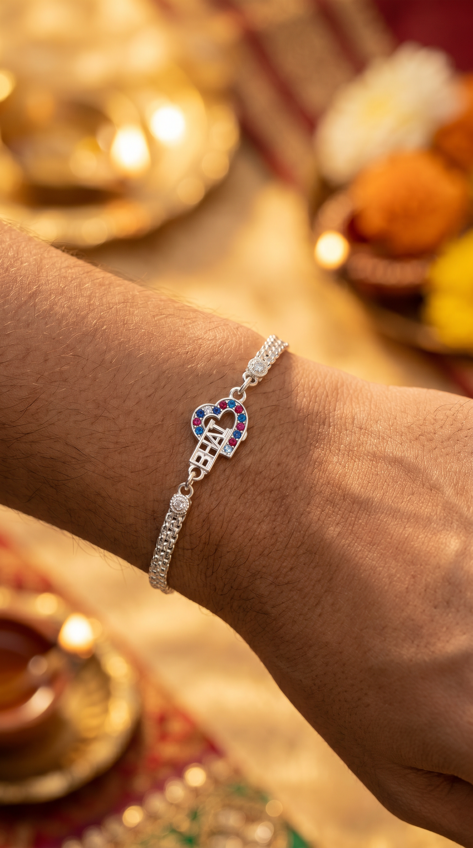 Premium 925 Sterling Silver Rakhi Bracelet