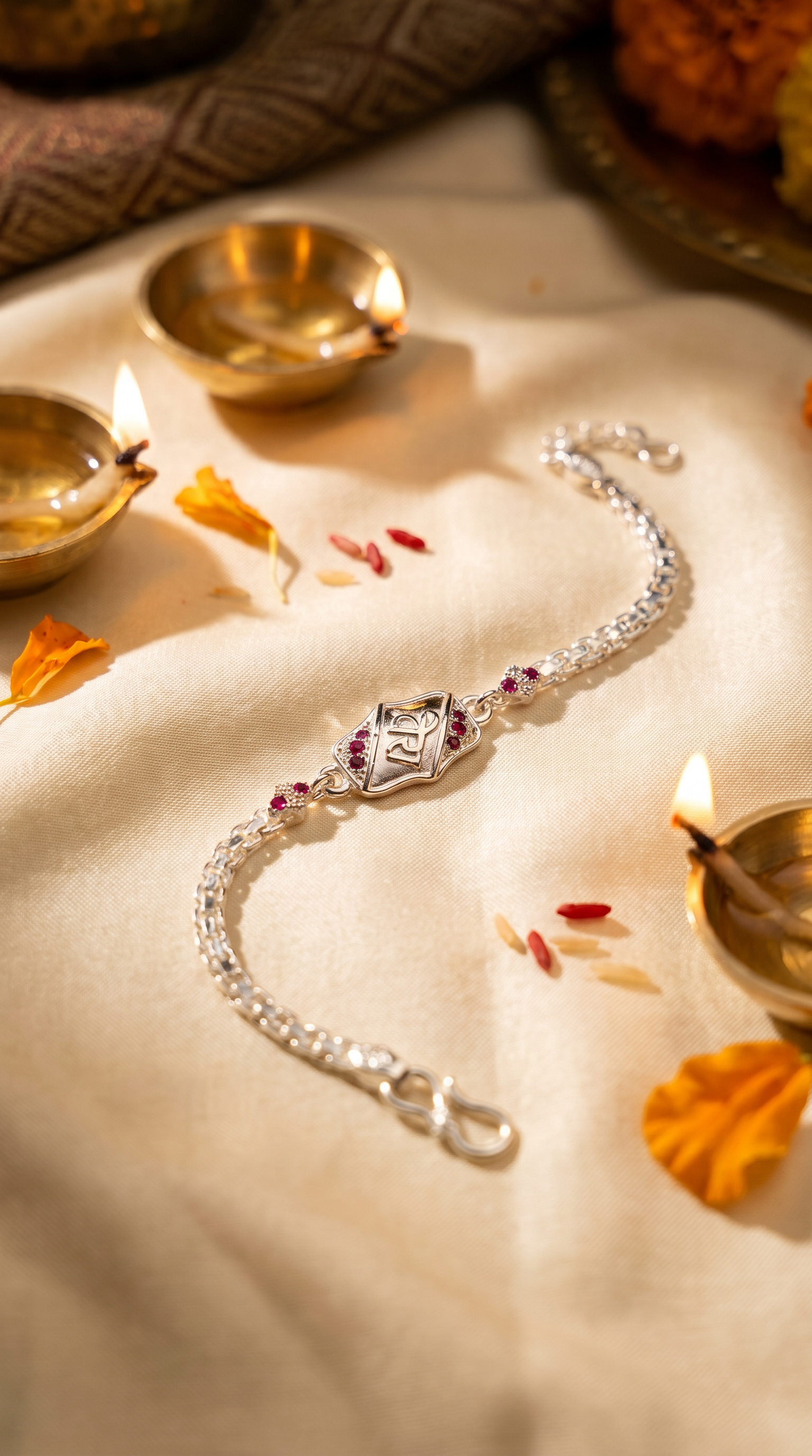 Premium 925 Silver Veera Rakhi Bracelet