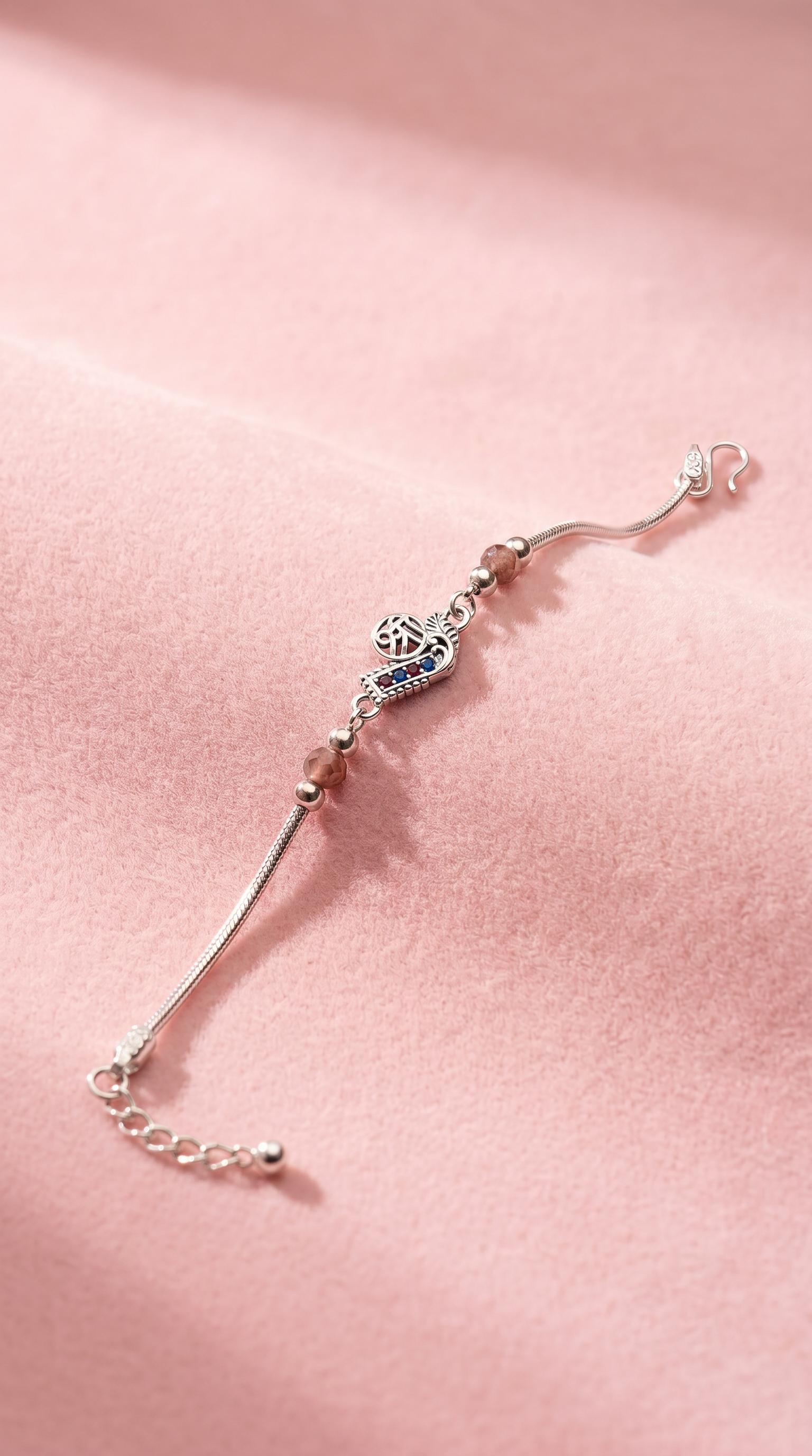 ARNASILVERS Premium Silver Krishna Flute Rakhi Bracelet