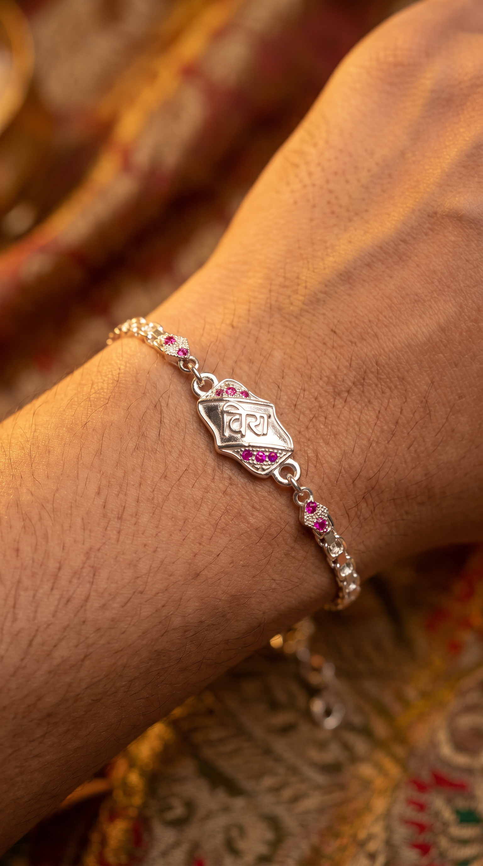 Premium 925 Silver Veera Rakhi Bracelet