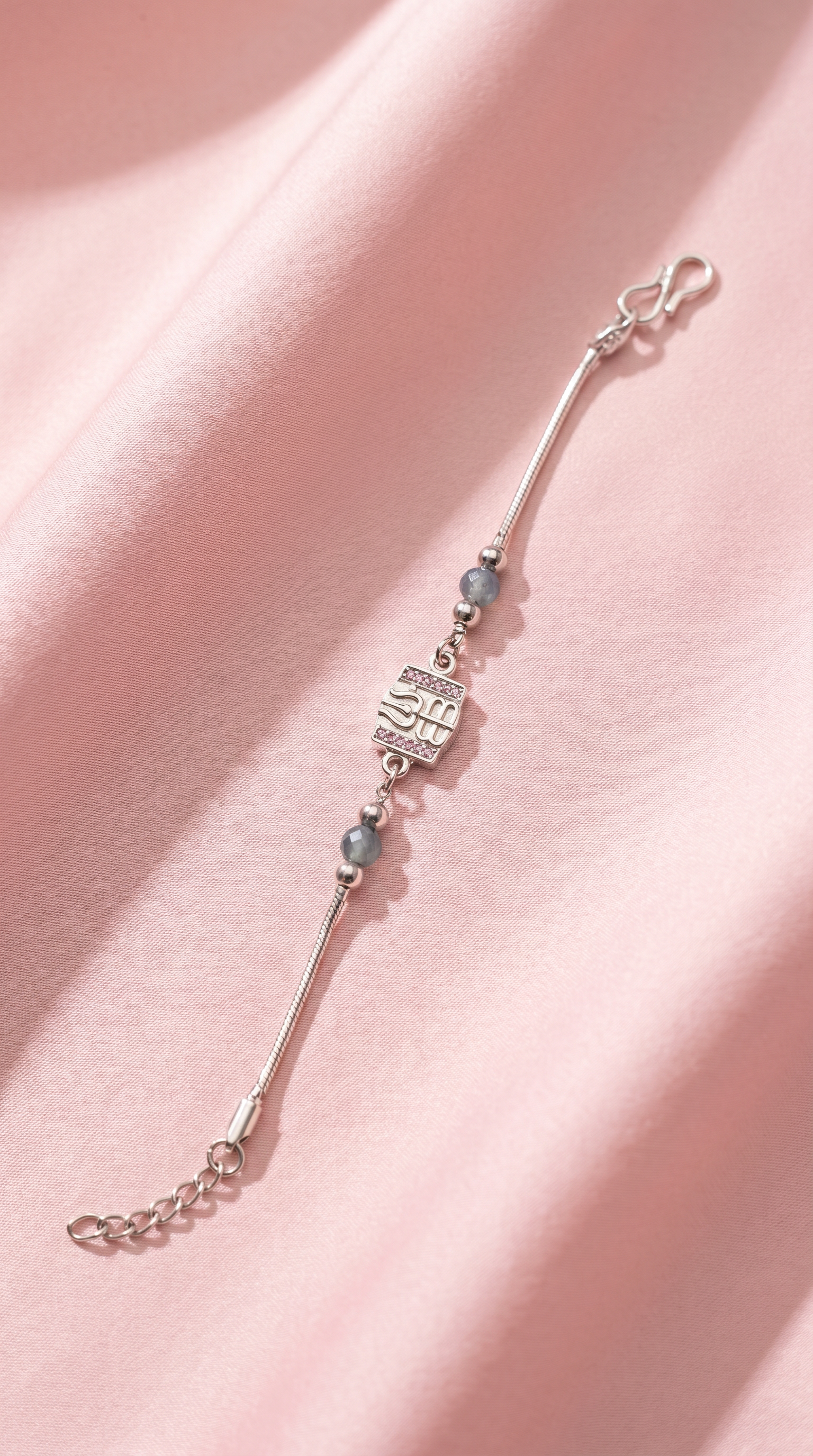 ARNASILVERS Premium Silver Trishul & Damru Rakhi Bracelet