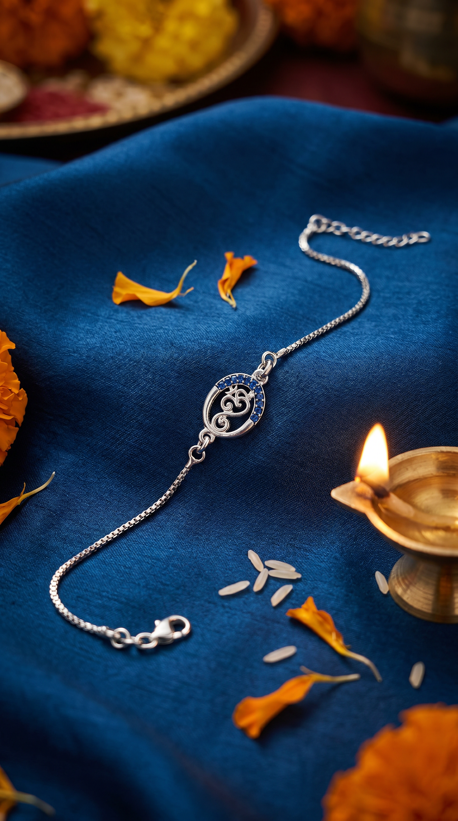 ARNASILVERS Premium  Silver Om Rakhi Bracelet