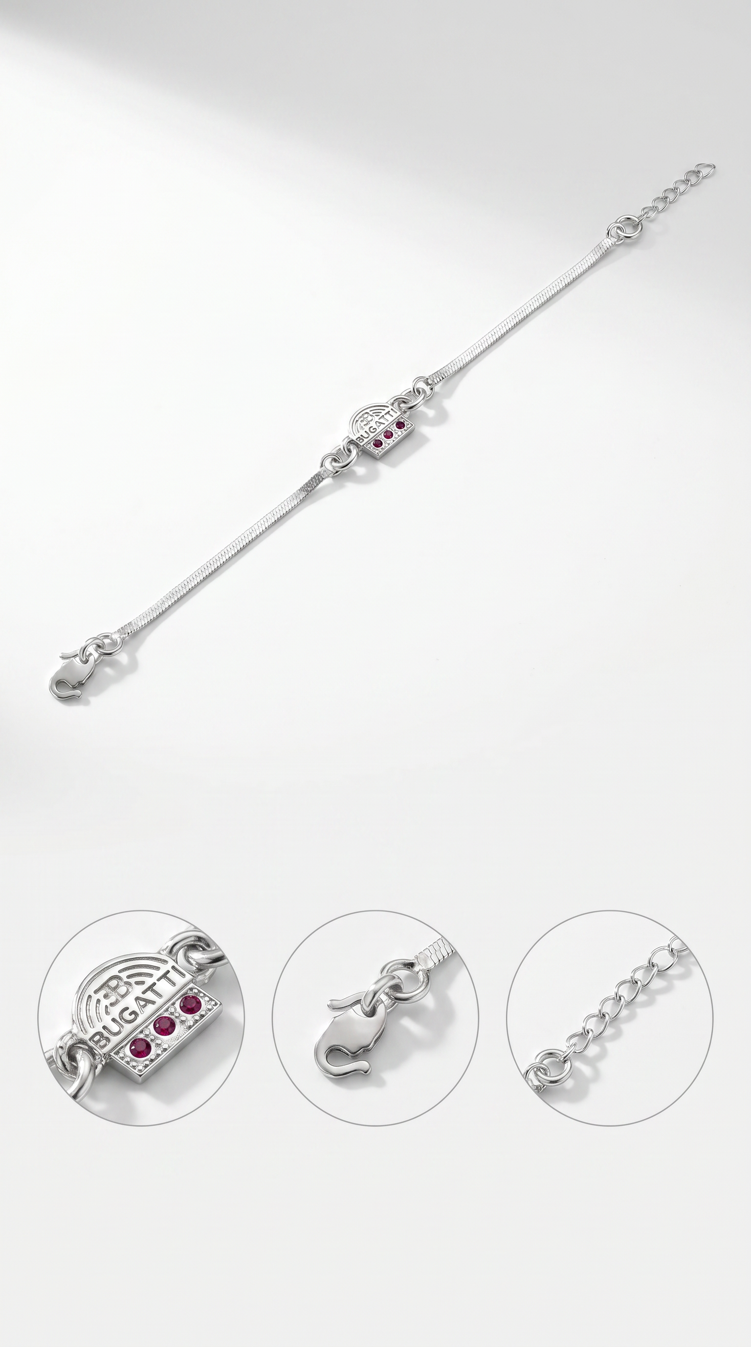 Silver Bugatti Inspired Rakhi Bracelet