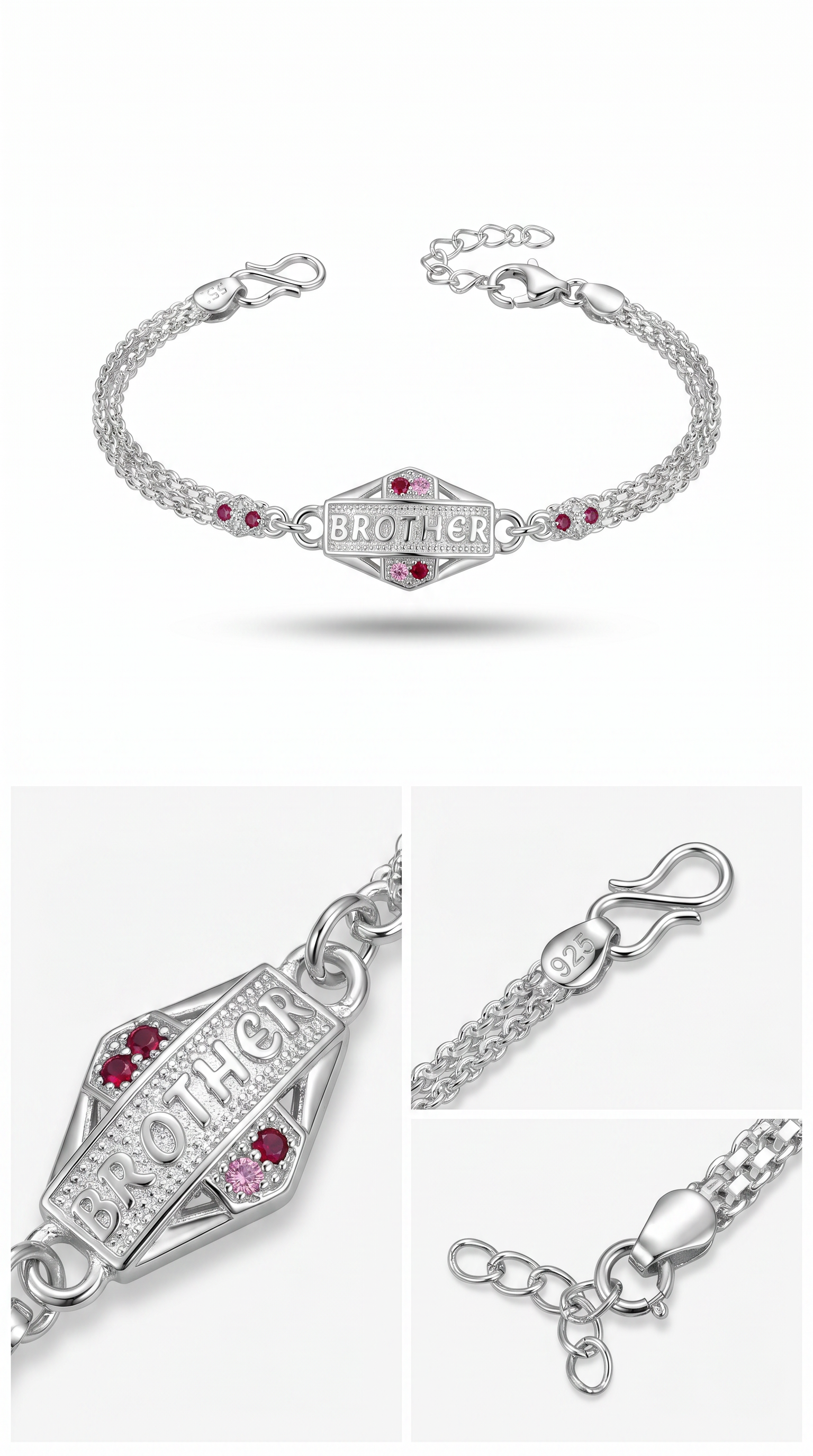 ARNASILVERS Premium Genuine Silver Brothers Rakhi Bracelet