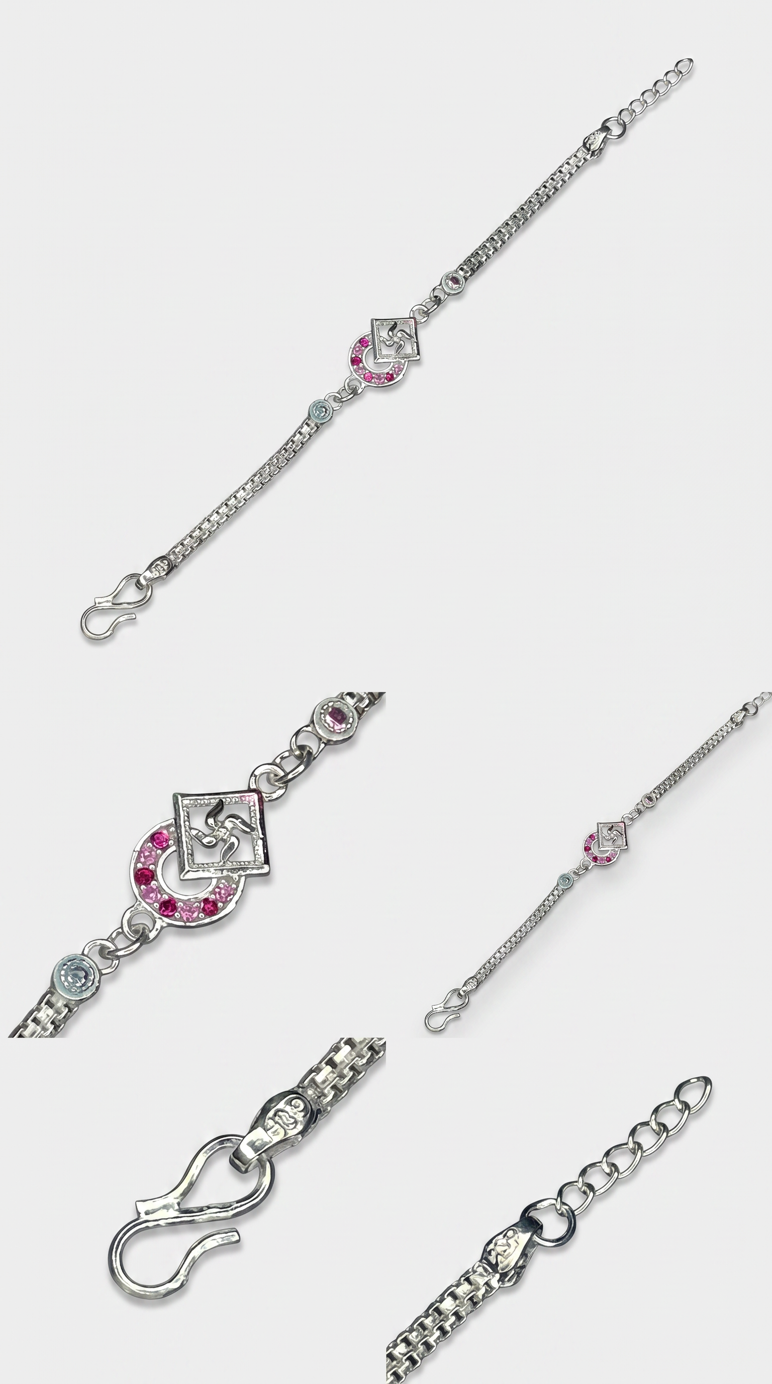 ARNA SILVERS Premium Silver Swastik Rakhi Bracelet