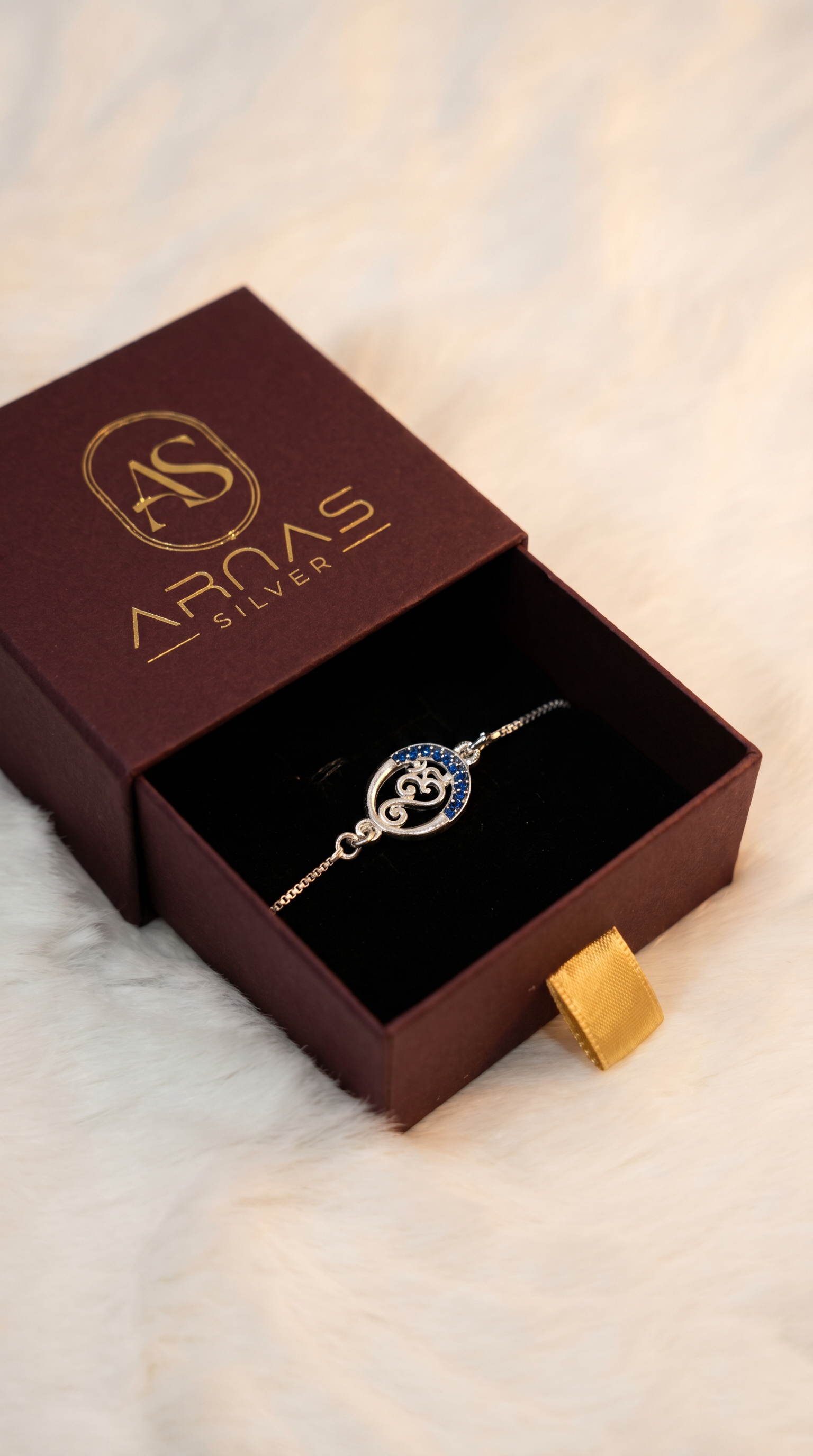 ARNASILVERS Premium  Silver Om Rakhi Bracelet