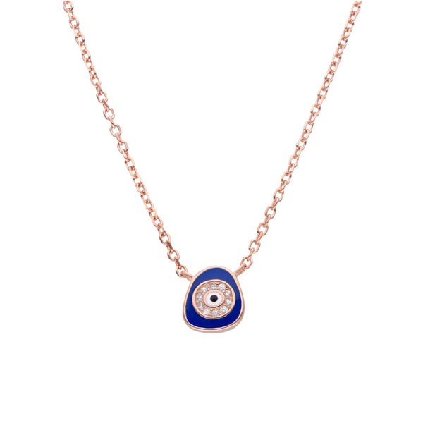 Blue Enamel Eye Necklace