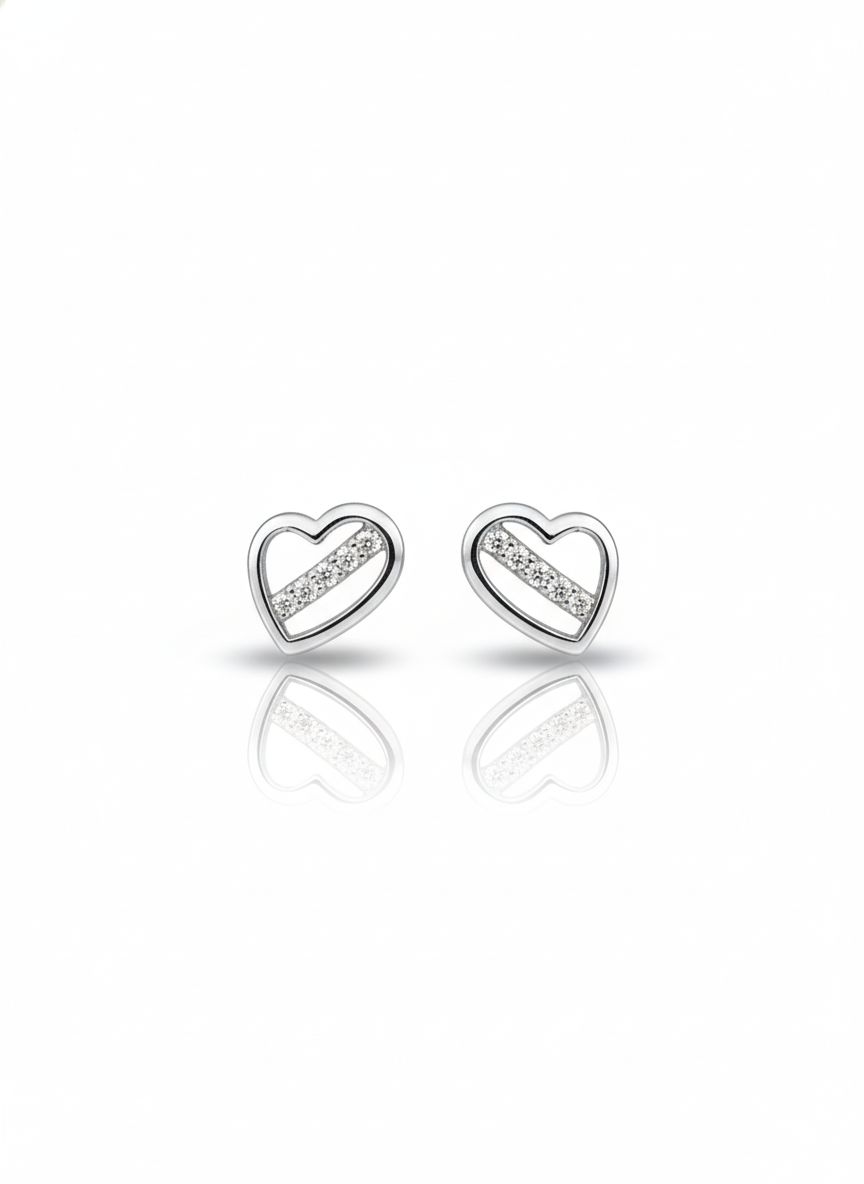 Heart-shaped earrings on a white background