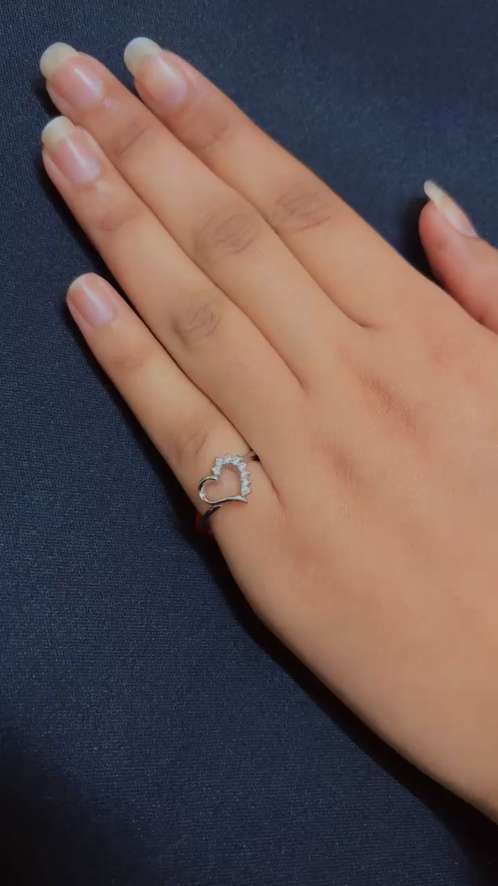 Arna's Silver – Enchanted Heart Tiara Ring in 925 Sterling Silver