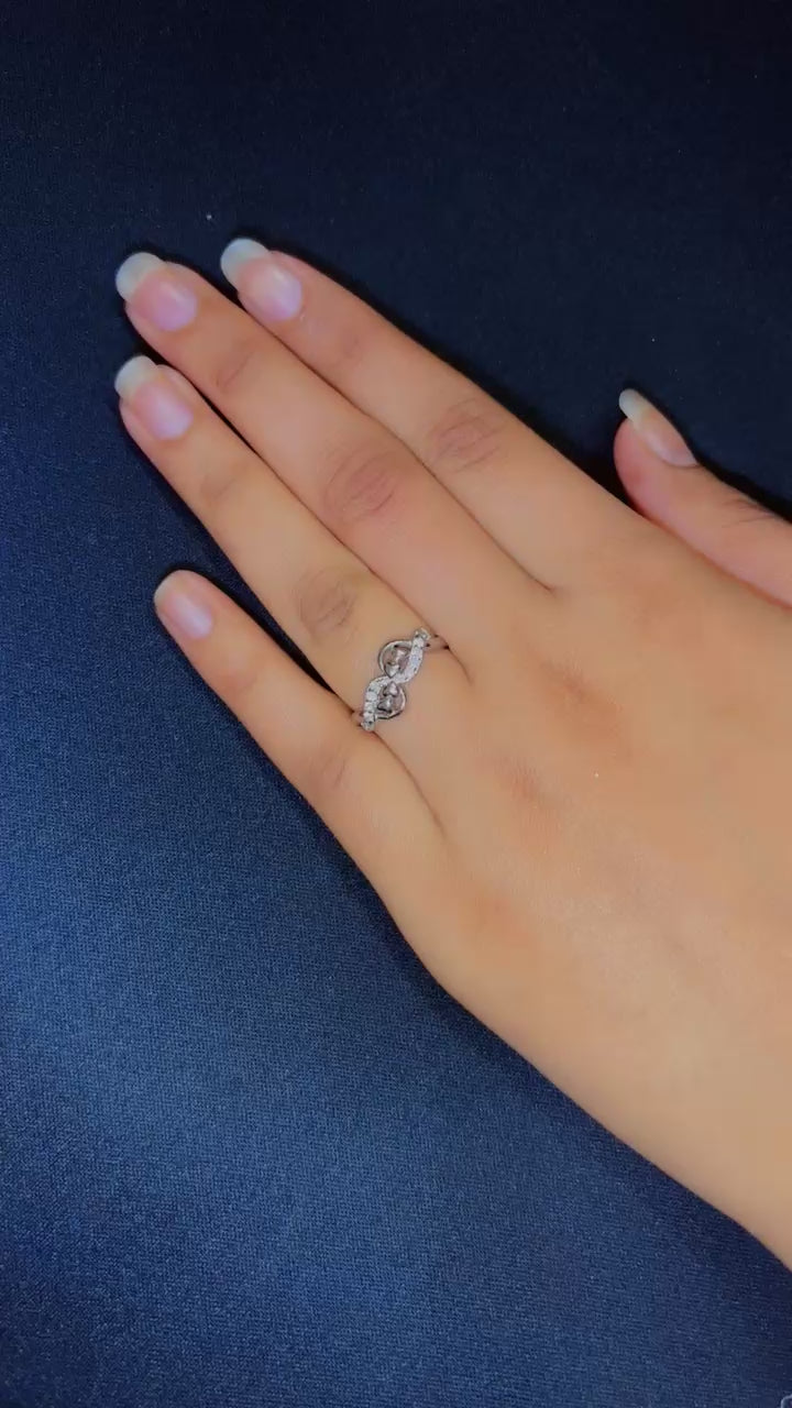 Eternal Grace Intertwined Leaf Ring in 925 Sterling Silver