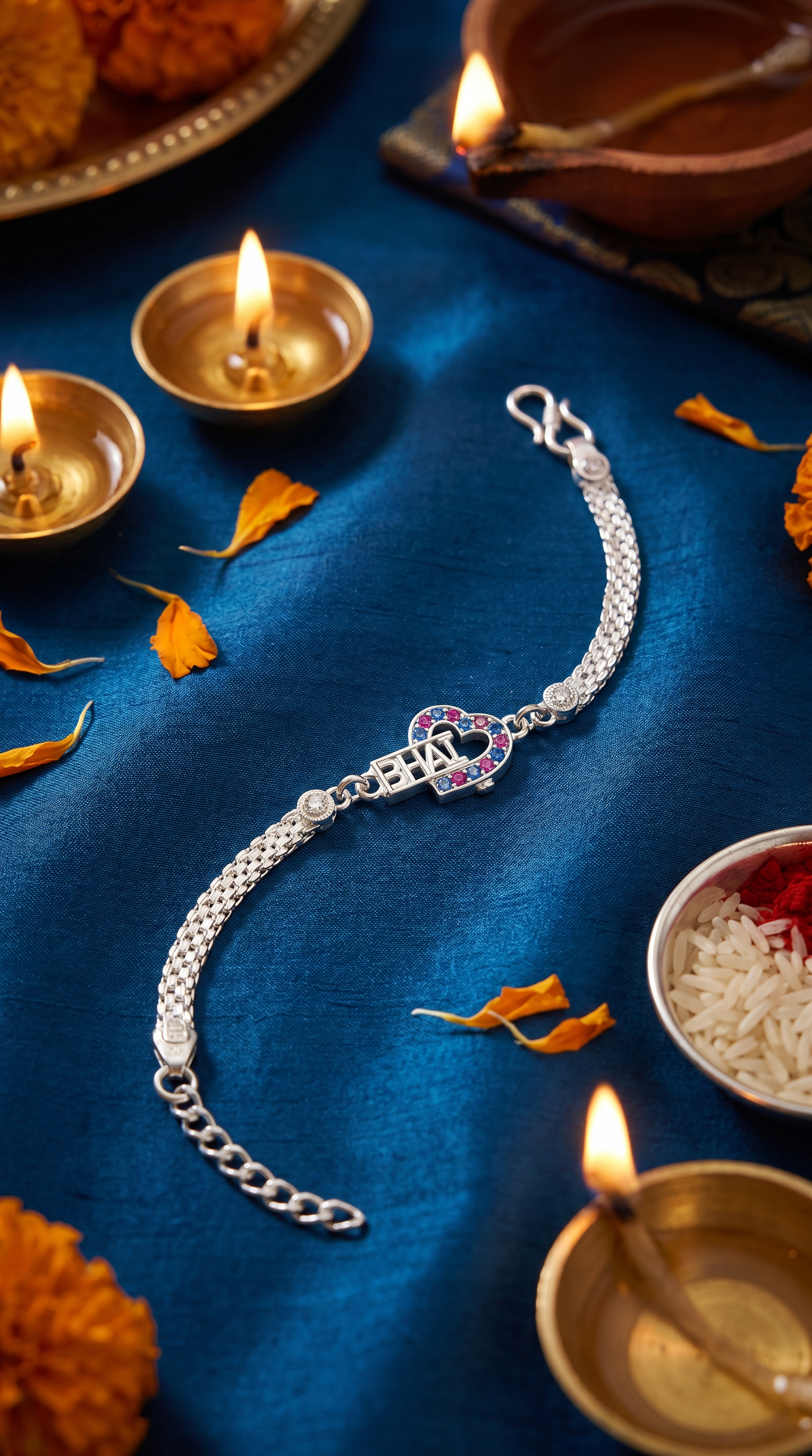 Premium 925 Sterling Silver Rakhi Bracelet