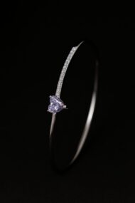 Lavender Stone Design Heart Charm Kada - Image 2