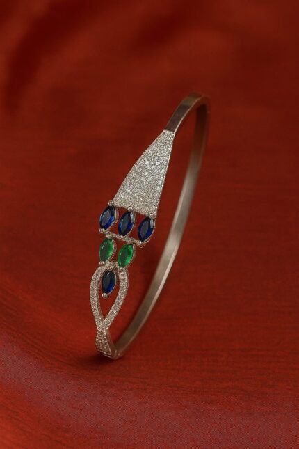 "925 Silver Peacock-Inspired Kada"